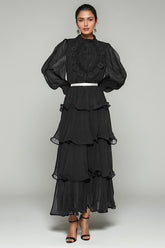 Antheaa Chiffon A-Line Maxi Dress